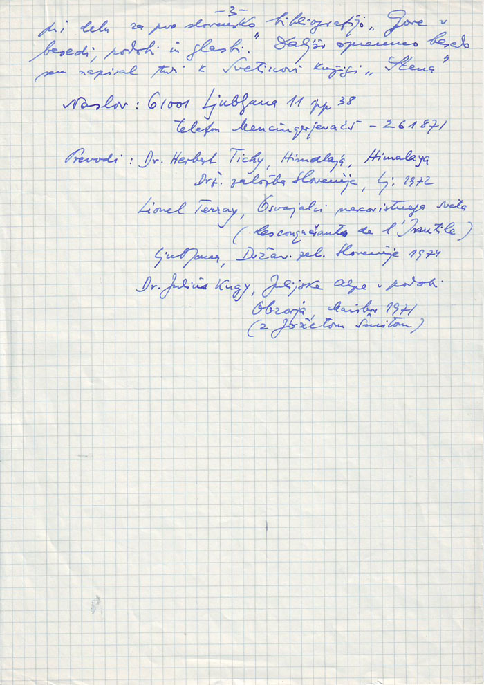 <p>Rokopis Tineta Orla na Društvo slovenskih književnih prevajalcev kot odgovor na pismo z dne 5. oktobra 1980.</p>